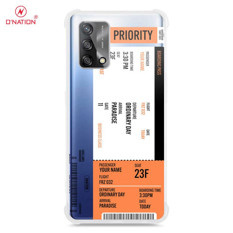 Oppo F19 Cover - Personalised Boarding Pass Ticket Series - 5 Designs - Clear Phone Case - Soft Silicon Borders