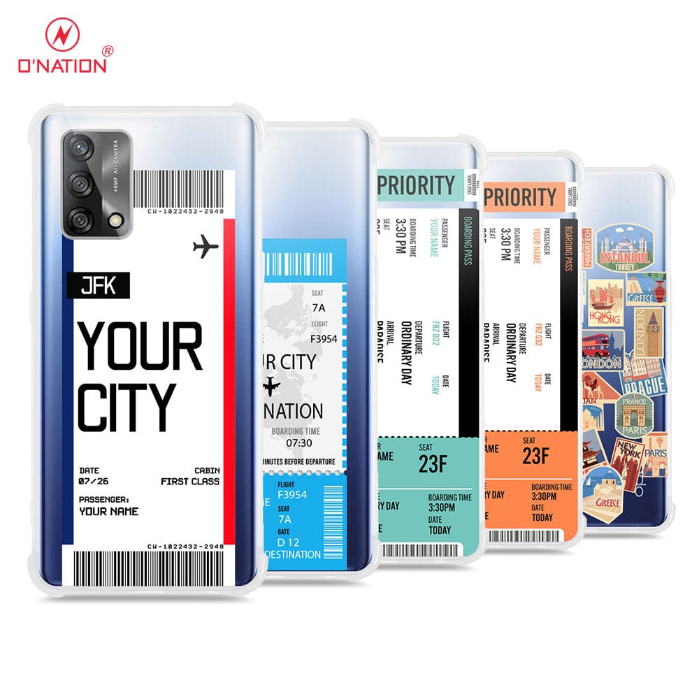 Oppo F19s Cover - Personalised Boarding Pass Ticket Series - 5 Designs - Clear Phone Case - Soft Silicon Borders