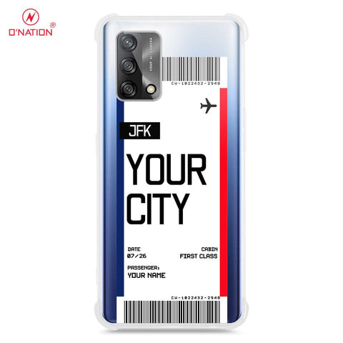 Oppo F19s Cover - Personalised Boarding Pass Ticket Series - 5 Designs - Clear Phone Case - Soft Silicon Borders