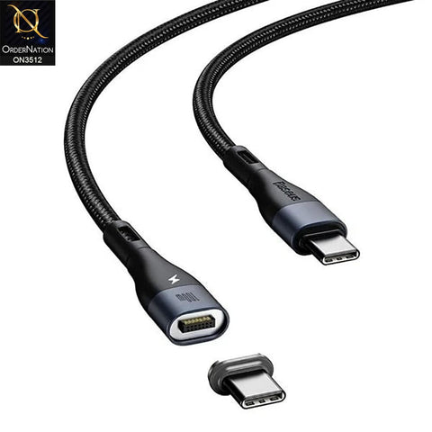 Baseus Zinc Magnetic Fast Charging Cable CTOC 100W Safe Fast Chraging Data Cable Type-C to Type-C 1.5M Black
