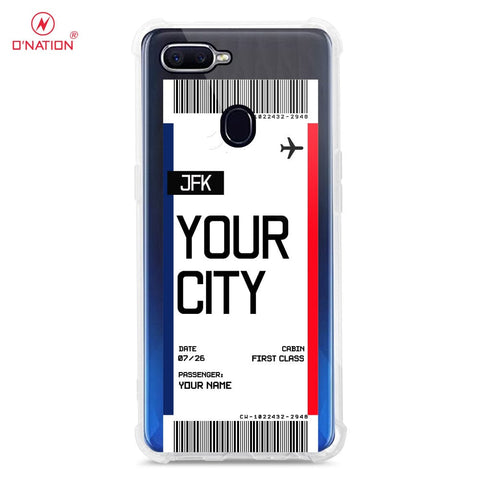 Oppo F9 / F9 Pro Cover - Personalised Boarding Pass Ticket Series - 5 Designs - Clear Phone Case - Soft Silicon Borders