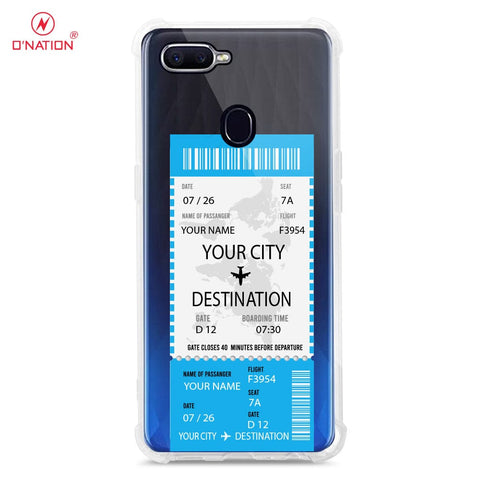 Oppo F9 / F9 Pro Cover - Personalised Boarding Pass Ticket Series - 5 Designs - Clear Phone Case - Soft Silicon Borders