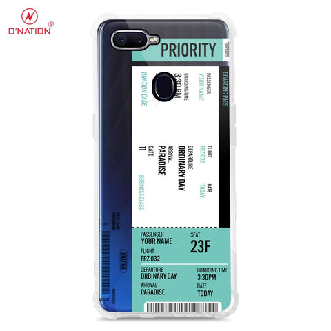 Oppo F9 / F9 Pro Cover - Personalised Boarding Pass Ticket Series - 5 Designs - Clear Phone Case - Soft Silicon Borders
