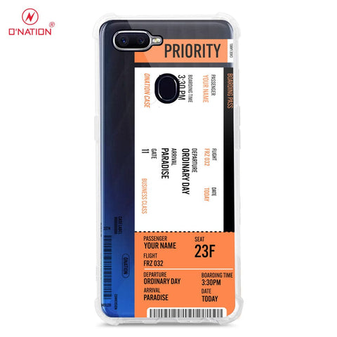 Oppo F9 / F9 Pro Cover - Personalised Boarding Pass Ticket Series - 5 Designs - Clear Phone Case - Soft Silicon Borders