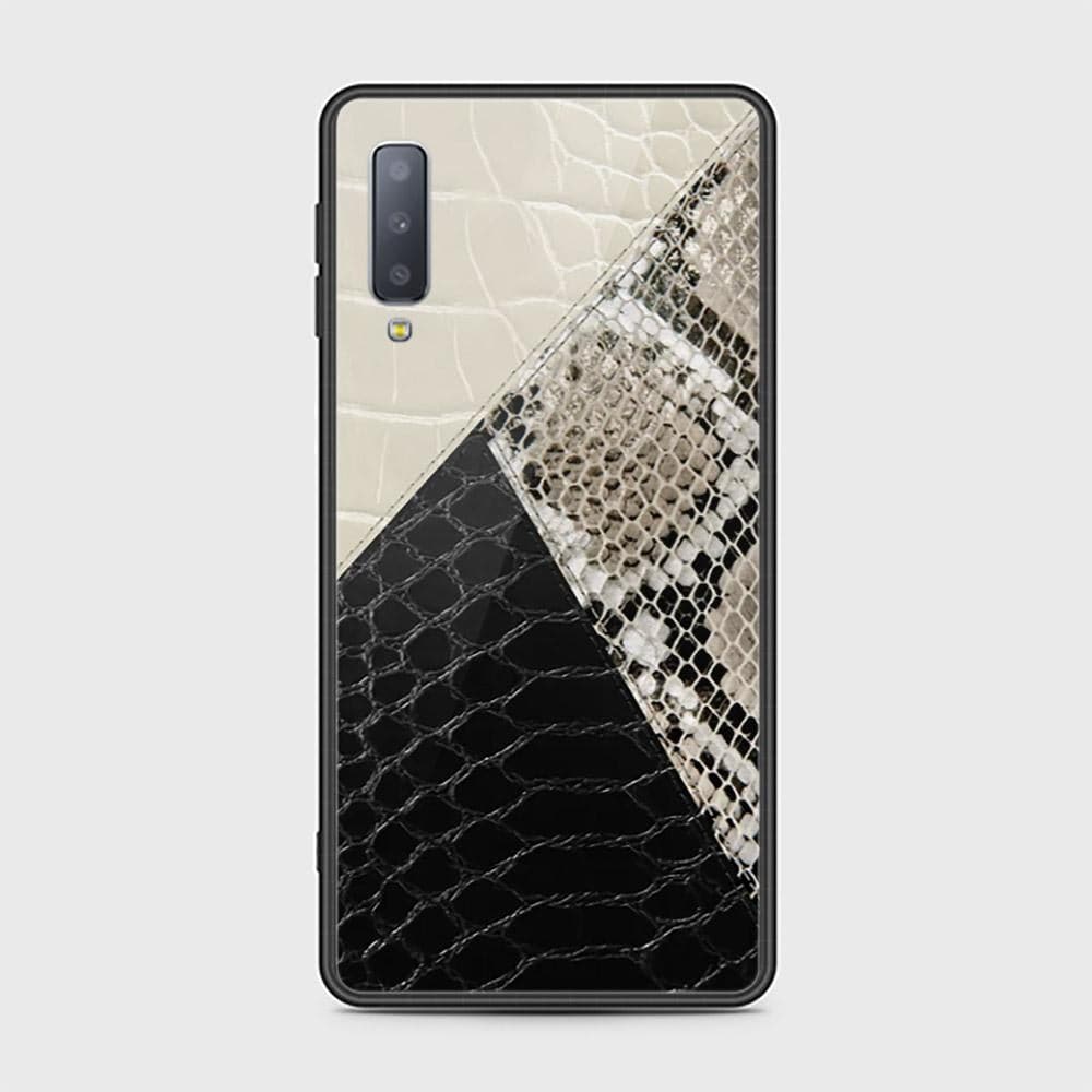 Samsung Galaxy A7 2018 Cover - Printed Skins Series - HQ Ultra Shine Premium Infinity Glass Soft Silicon Borders Case