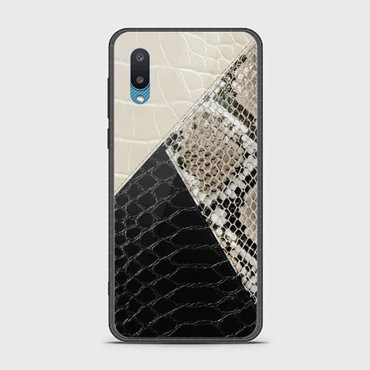 Samsung Galaxy A02 Cover - Printed Skins Series - HQ Ultra Shine Premium Infinity Glass Soft Silicon Borders Case