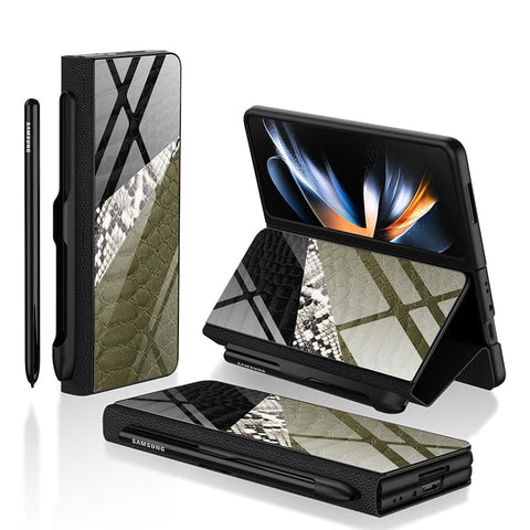 Samsung Galaxy Z Fold 3 5G Cover- Printed Skins Series - HQ Ultra Shine Premium Infinity Glass Soft Silicon Borders Case