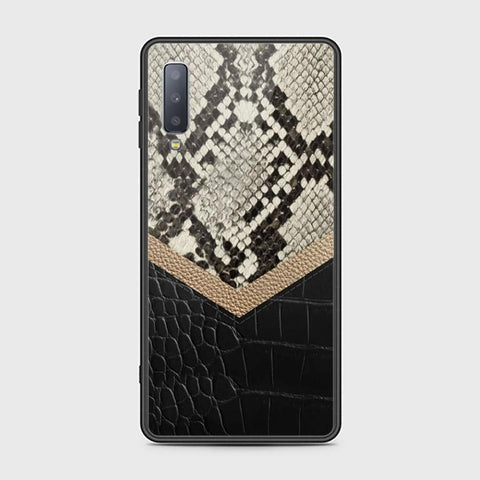 Samsung Galaxy A7 2018 Cover - Printed Skins Series - HQ Ultra Shine Premium Infinity Glass Soft Silicon Borders Case