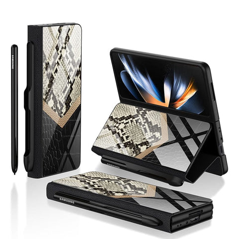 Samsung Galaxy Z Fold 3 5G Cover- Printed Skins Series - HQ Ultra Shine Premium Infinity Glass Soft Silicon Borders Case
