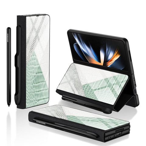 Samsung Galaxy Z Fold 3 5G Cover- Printed Skins Series - HQ Ultra Shine Premium Infinity Glass Soft Silicon Borders Case