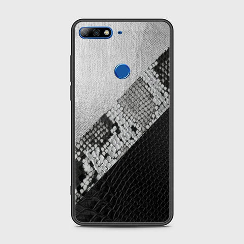 Huawei Y7 2018 Cover - Printed Skins Series - HQ Ultra Shine Premium Infinity Glass Soft Silicon Borders Case