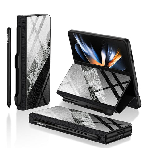 Samsung Galaxy Z Fold 3 5G Cover- Printed Skins Series - HQ Ultra Shine Premium Infinity Glass Soft Silicon Borders Case