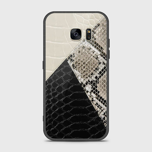 Samsung Galaxy S7 Cover- Printed Skins Series - HQ Ultra Shine Premium Infinity Glass Soft Silicon Borders Case