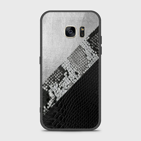 Samsung Galaxy S7 Cover- Printed Skins Series - HQ Ultra Shine Premium Infinity Glass Soft Silicon Borders Case