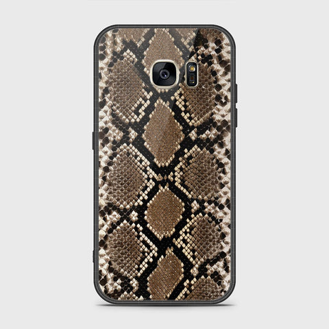 Samsung Galaxy S7 Cover- Printed Skins Series - HQ Ultra Shine Premium Infinity Glass Soft Silicon Borders Case