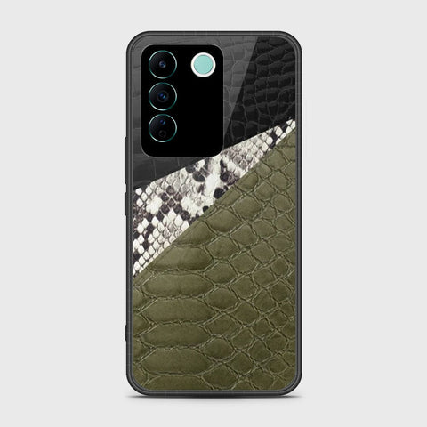 Vivo V27e Cover- Printed Skins Series - HQ Ultra Shine Premium Infinity Glass Soft Silicon Borders Case