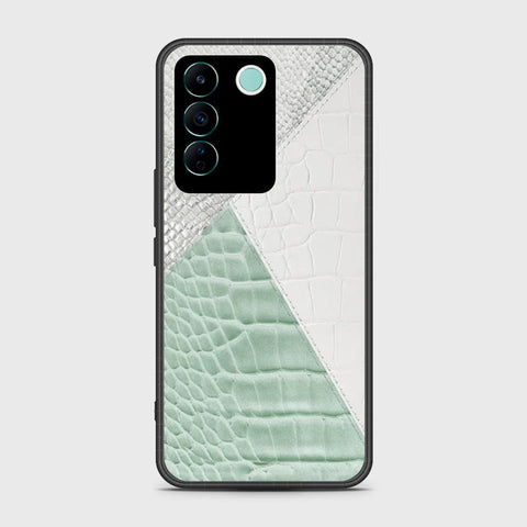Vivo V27e Cover- Printed Skins Series - HQ Ultra Shine Premium Infinity Glass Soft Silicon Borders Case