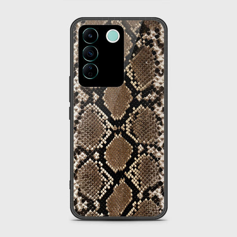 Vivo V27e Cover- Printed Skins Series - HQ Ultra Shine Premium Infinity Glass Soft Silicon Borders Case