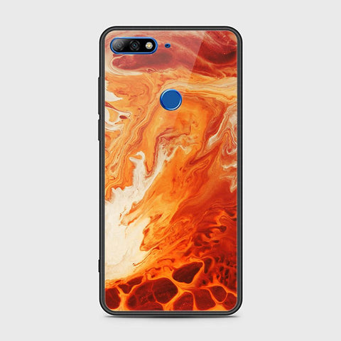 Huawei Y7 Prime 2018 Cover - Mystic Marble Series - HQ Ultra Shine Premium Infinity Glass Soft Silicon Borders Case