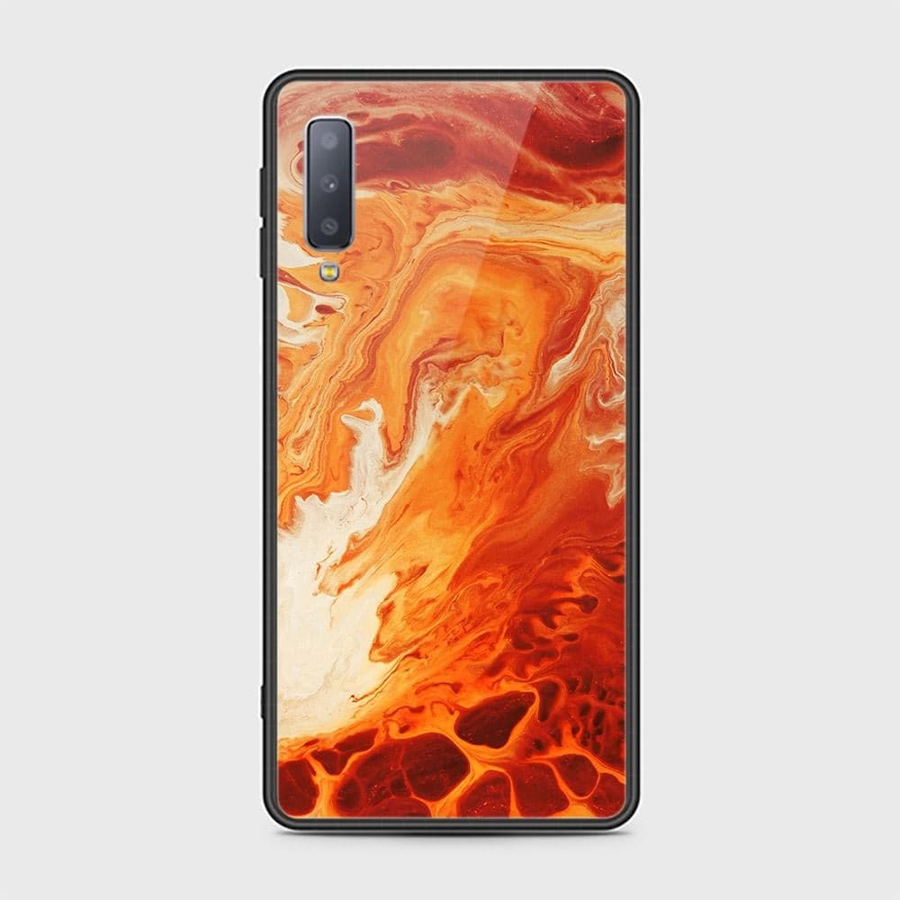 Samsung Galaxy A7 2018 Cover - Mystic Marble Series - HQ Ultra Shine Premium Infinity Glass Soft Silicon Borders Case