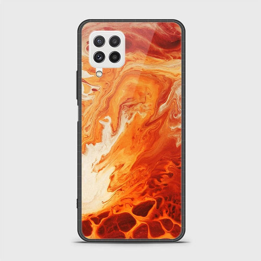 Samsung Galaxy M22 Cover- Mystic Marble Series - HQ Ultra Shine Premium Infinity Glass Soft Silicon Borders Case