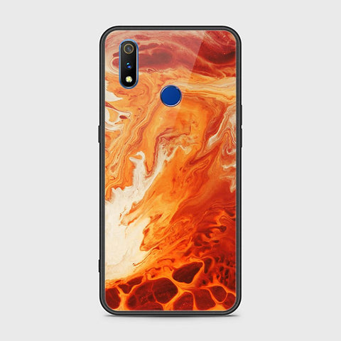 Realme 3 Cover - Mystic Marble Series - HQ Ultra Shine Premium Infinity Glass Soft Silicon Borders Case