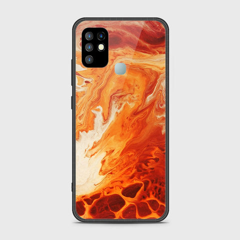 Infinix Hot 10 Cover- Mystic Marble Series - HQ Ultra Shine Premium Infinity Glass Soft Silicon Borders Case