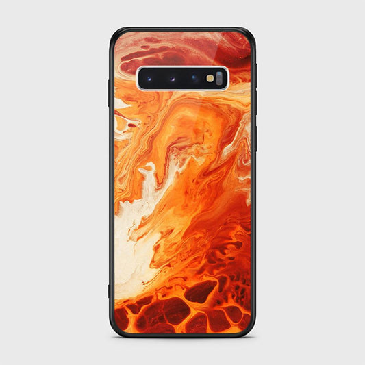 Samsung Galaxy S10 Cover - Mystic Marble Series - HQ Ultra Shine Premium Infinity Glass Soft Silicon Borders Case