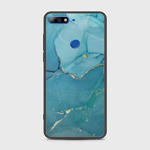 Huawei Y7 2018 Cover - Mystic Marble Series - HQ Ultra Shine Premium Infinity Glass Soft Silicon Borders Case