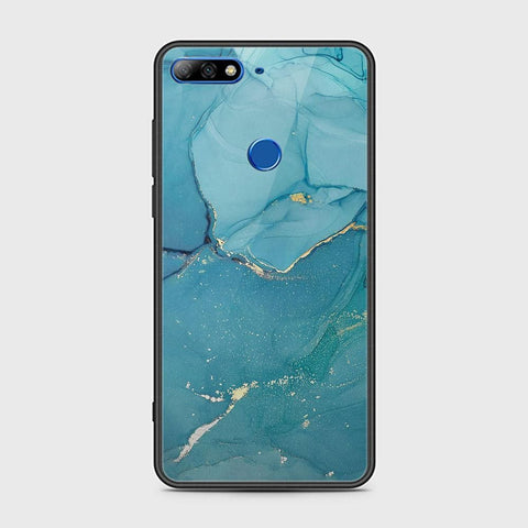 Huawei Honor 7C Cover - Mystic Marble Series - HQ Ultra Shine Premium Infinity Glass Soft Silicon Borders Case
