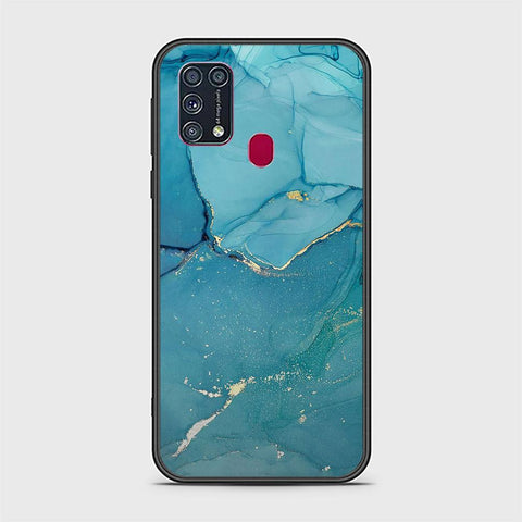 Samsung Galaxy M31 Cover - Mystic Marble Series - HQ Ultra Shine Premium Infinity Glass Soft Silicon Borders Case