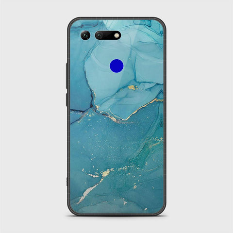 Huawei Honor View 20 Cover - Mystic Marble Series - HQ Ultra Shine Premium Infinity Glass Soft Silicon Borders Case