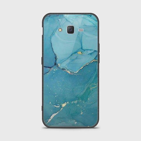 Samsung Galaxy J7 2015 Cover - Mystic Marble Series - HQ Ultra Shine Premium Infinity Glass Soft Silicon Borders Case