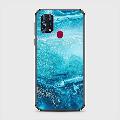 Samsung Galaxy M31 Cover - Mystic Marble Series - HQ Ultra Shine Premium Infinity Glass Soft Silicon Borders Case