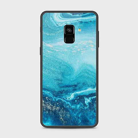 Samsung Galaxy A8 2018 Cover - Mystic Marble Series - HQ Ultra Shine Premium Infinity Glass Soft Silicon Borders Case