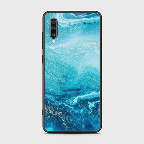 Samsung Galaxy A70 Cover - Mystic Marble Series - HQ Ultra Shine Premium Infinity Glass Soft Silicon Borders Case