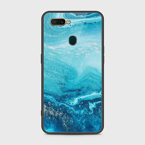 Oppo A7 Cover - Mystic Marble Series - HQ Ultra Shine Premium Infinity Glass Soft Silicon Borders Case