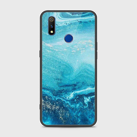 Realme 3 Cover - Mystic Marble Series - HQ Ultra Shine Premium Infinity Glass Soft Silicon Borders Case