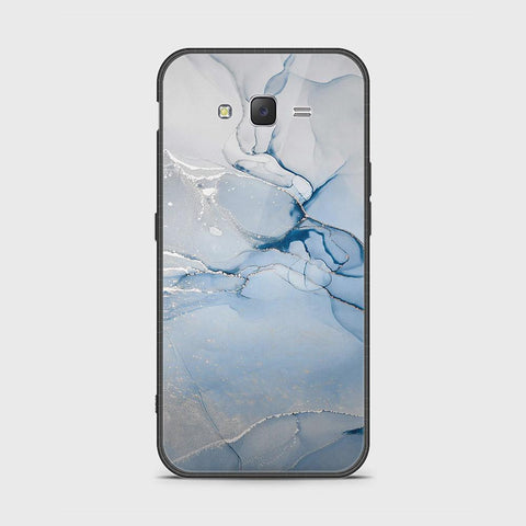 Samsung Galaxy J7 2015 Cover - Mystic Marble Series - HQ Ultra Shine Premium Infinity Glass Soft Silicon Borders Case