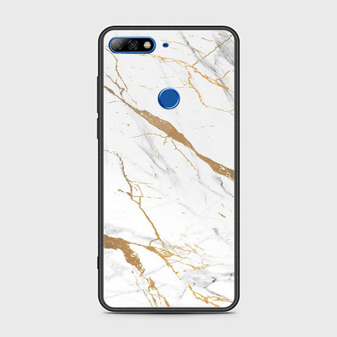 Huawei Y7 Prime 2018 Cover - Mystic Marble Series - HQ Ultra Shine Premium Infinity Glass Soft Silicon Borders Case