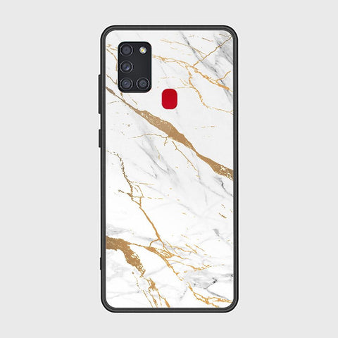 Samsung Galaxy A21s Cover - Mystic Marble Series - HQ Ultra Shine Premium Infinity Glass Soft Silicon Borders Case