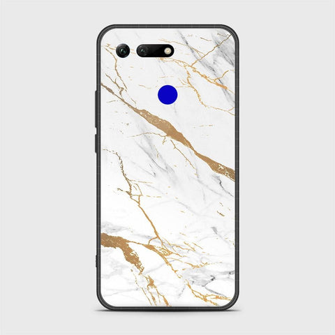 Huawei Honor View 20 Cover - Mystic Marble Series - HQ Ultra Shine Premium Infinity Glass Soft Silicon Borders Case