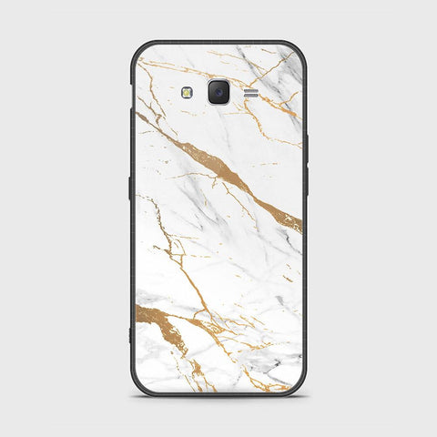 Samsung Galaxy J7 2015 Cover - Mystic Marble Series - HQ Ultra Shine Premium Infinity Glass Soft Silicon Borders Case