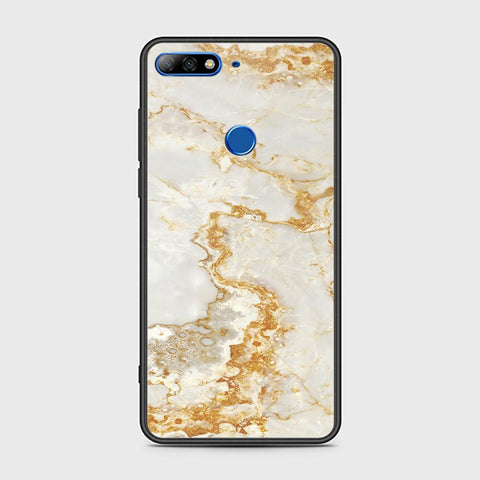 Huawei Y7 Prime 2018 Cover - Mystic Marble Series - HQ Ultra Shine Premium Infinity Glass Soft Silicon Borders Case