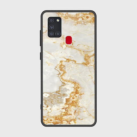 Samsung Galaxy A21s Cover - Mystic Marble Series - HQ Ultra Shine Premium Infinity Glass Soft Silicon Borders Case