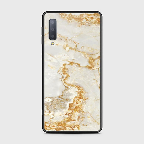 Samsung Galaxy A7 2018 Cover - Mystic Marble Series - HQ Ultra Shine Premium Infinity Glass Soft Silicon Borders Case