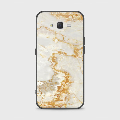 Samsung Galaxy J7 2015 Cover - Mystic Marble Series - HQ Ultra Shine Premium Infinity Glass Soft Silicon Borders Case