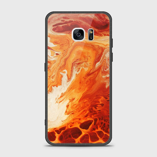 Samsung Galaxy S7 Edge Cover- Mystic Marble Series - HQ Ultra Shine Premium Infinity Glass Soft Silicon Borders Case