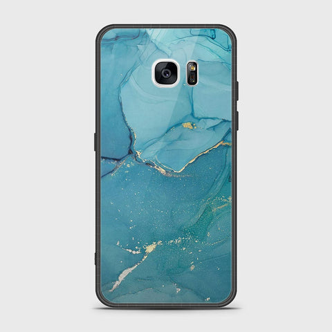 Samsung Galaxy S7 Edge Cover- Mystic Marble Series - HQ Ultra Shine Premium Infinity Glass Soft Silicon Borders Case