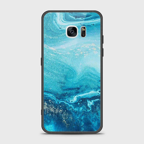 Samsung Galaxy S7 Edge Cover- Mystic Marble Series - HQ Ultra Shine Premium Infinity Glass Soft Silicon Borders Case